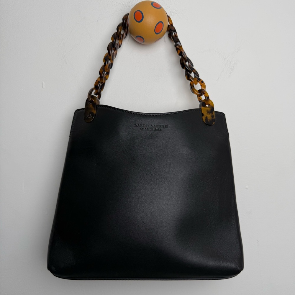 Ralph Lauren collection Black Tote Bag. Made in Italy